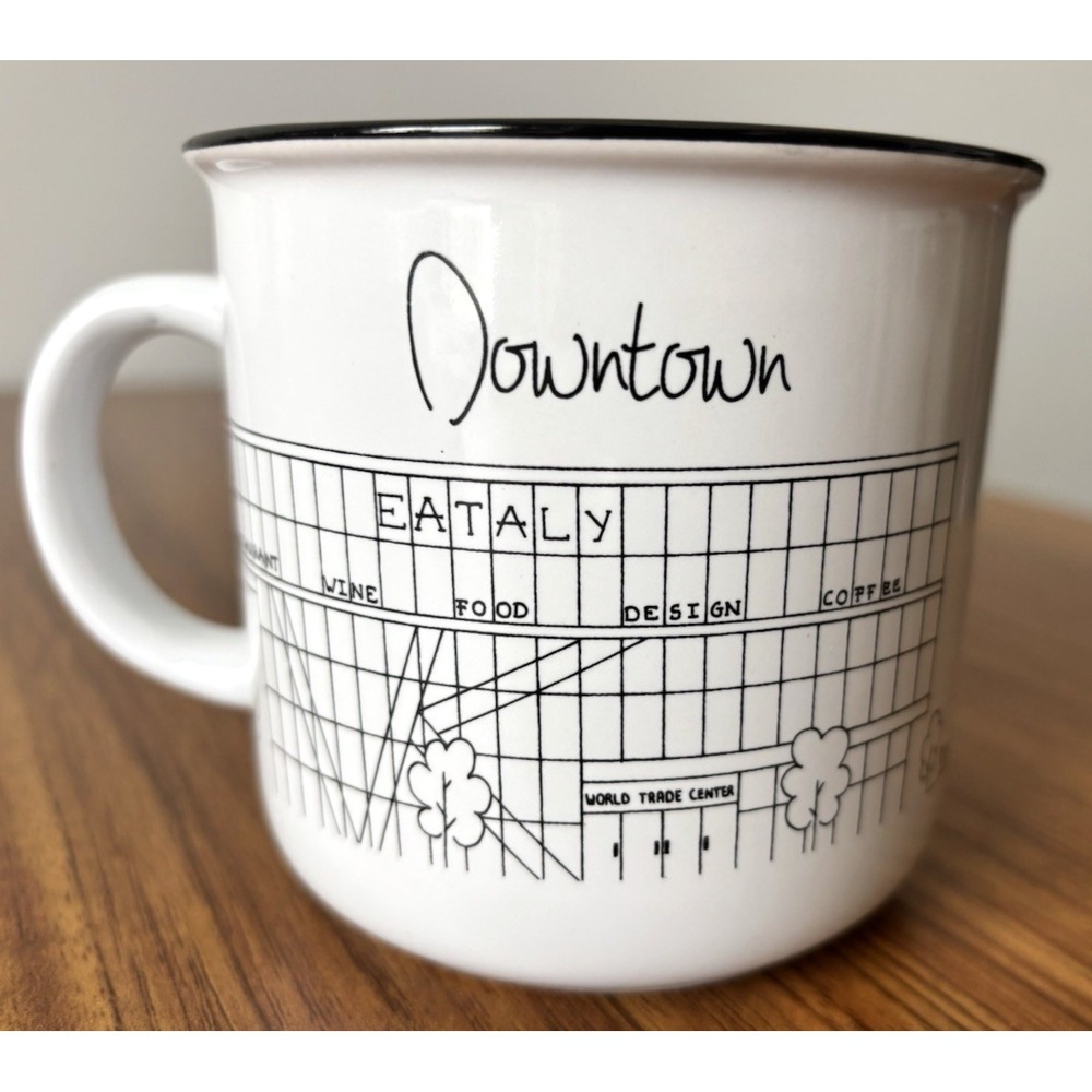 Eataly New York Downtown NYC Skyline Enamel Coffee Mug Cup 14oz